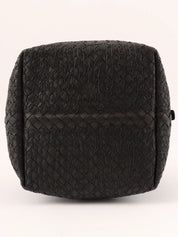 Intrecciato Design Box Handbag in Black
