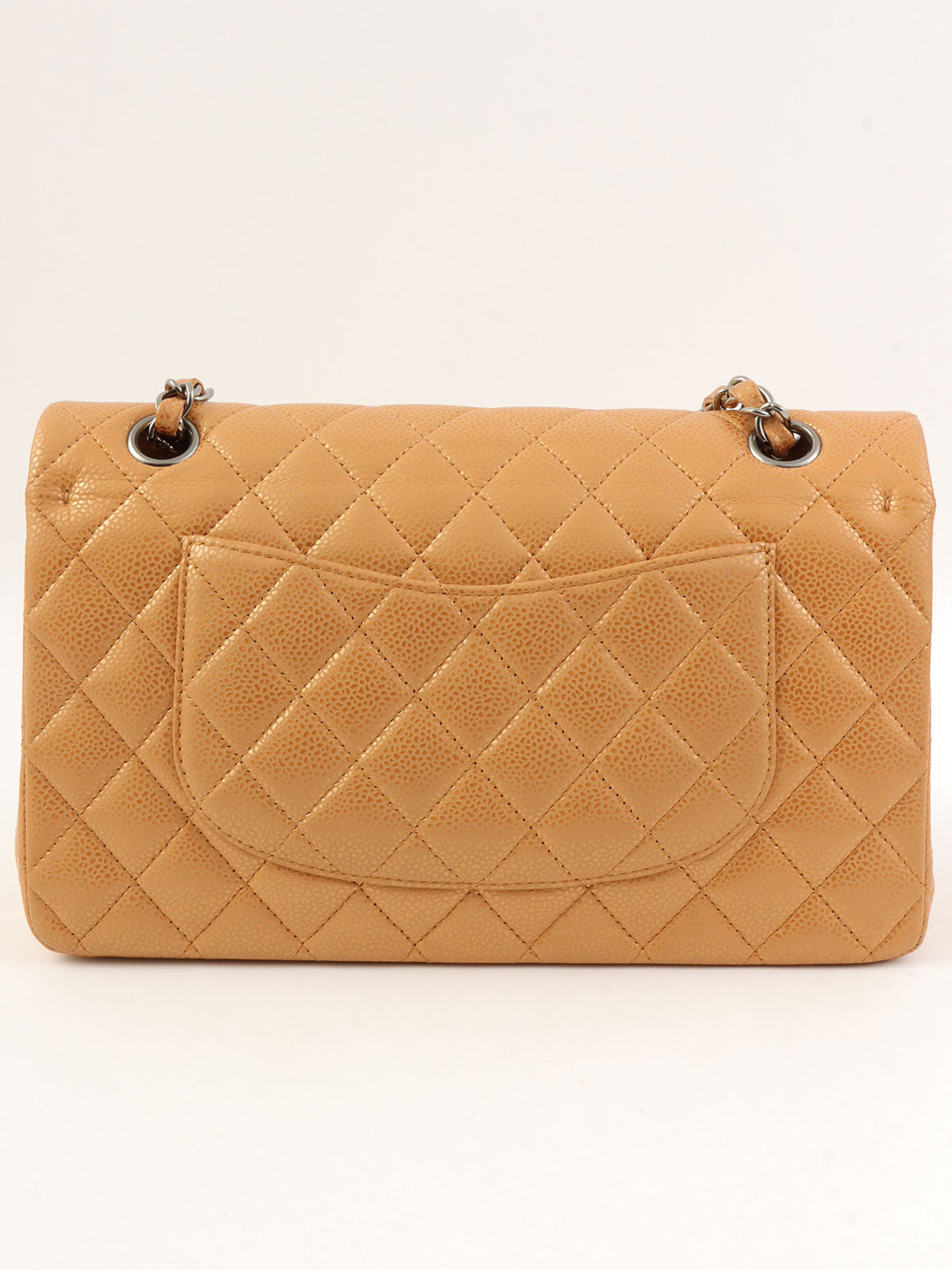 2010年頃製 クラシックフラップチェーンバッグ25cm メタリックオレンジ