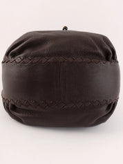 Brown Intrecciato Drawstring Handbag