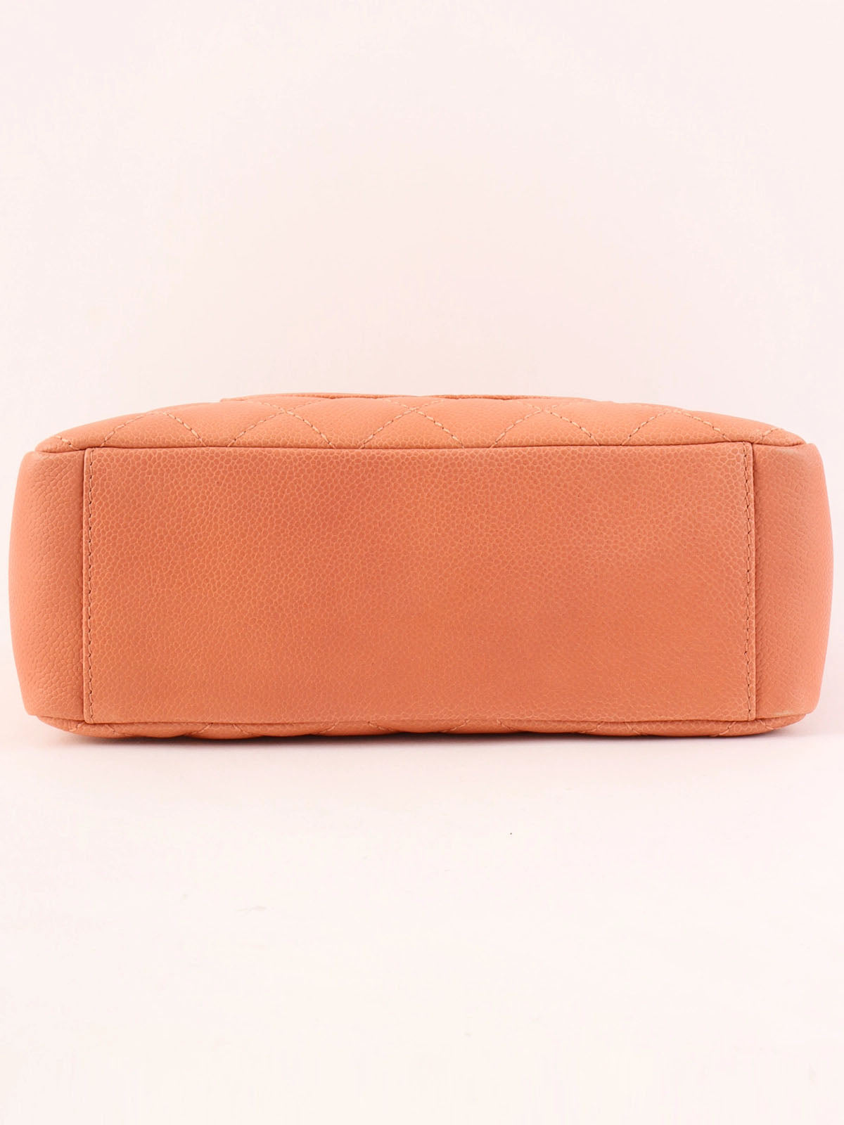 2008 Caviar Skin CC Mark Stitch Chain Tote Bag in Coral Pink