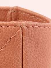 2008 Caviar Skin CC Mark Stitch Chain Tote Bag in Coral Pink