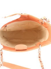 2008 Caviar Skin CC Mark Stitch Chain Tote Bag in Coral Pink