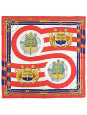 Carré 90 CHATEAUX D'ARRIERE 图案围巾 红色/多色