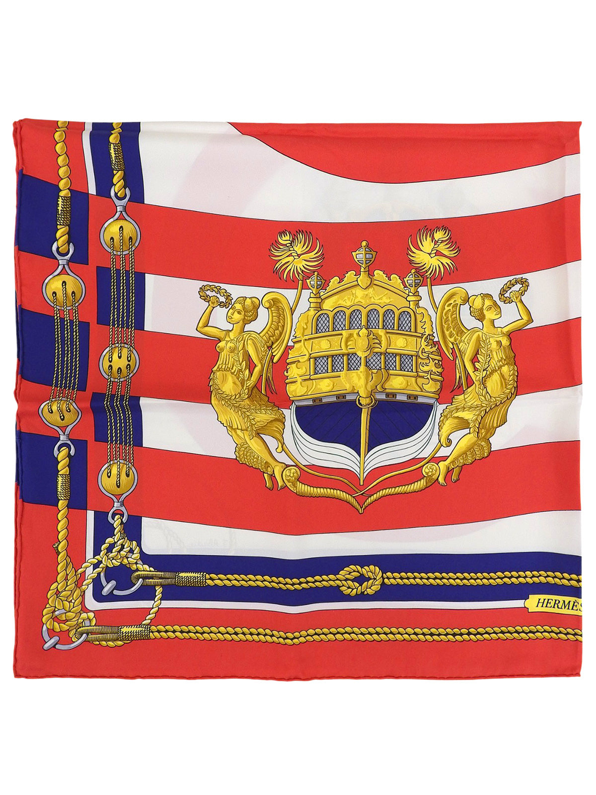 Carré 90 CHATEAUX D'ARRIERE 图案围巾 红色/多色