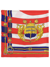 Carré 90 CHATEAUX D'ARRIERE 图案围巾 红色/多色