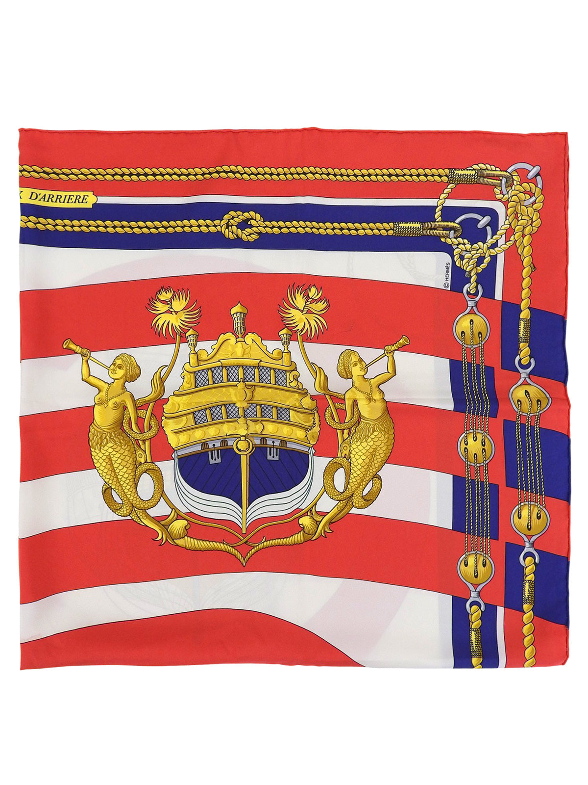 Carré 90 CHATEAUX D'ARRIERE 图案围巾 红色/多色