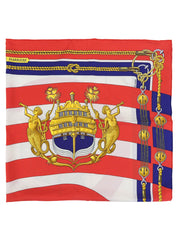 Carré 90 CHATEAUX D'ARRIERE 图案围巾 红色/多色