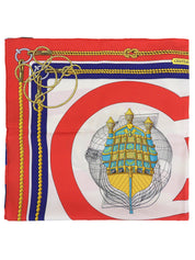 Carré 90 CHATEAUX D'ARRIERE 图案围巾 红色/多色