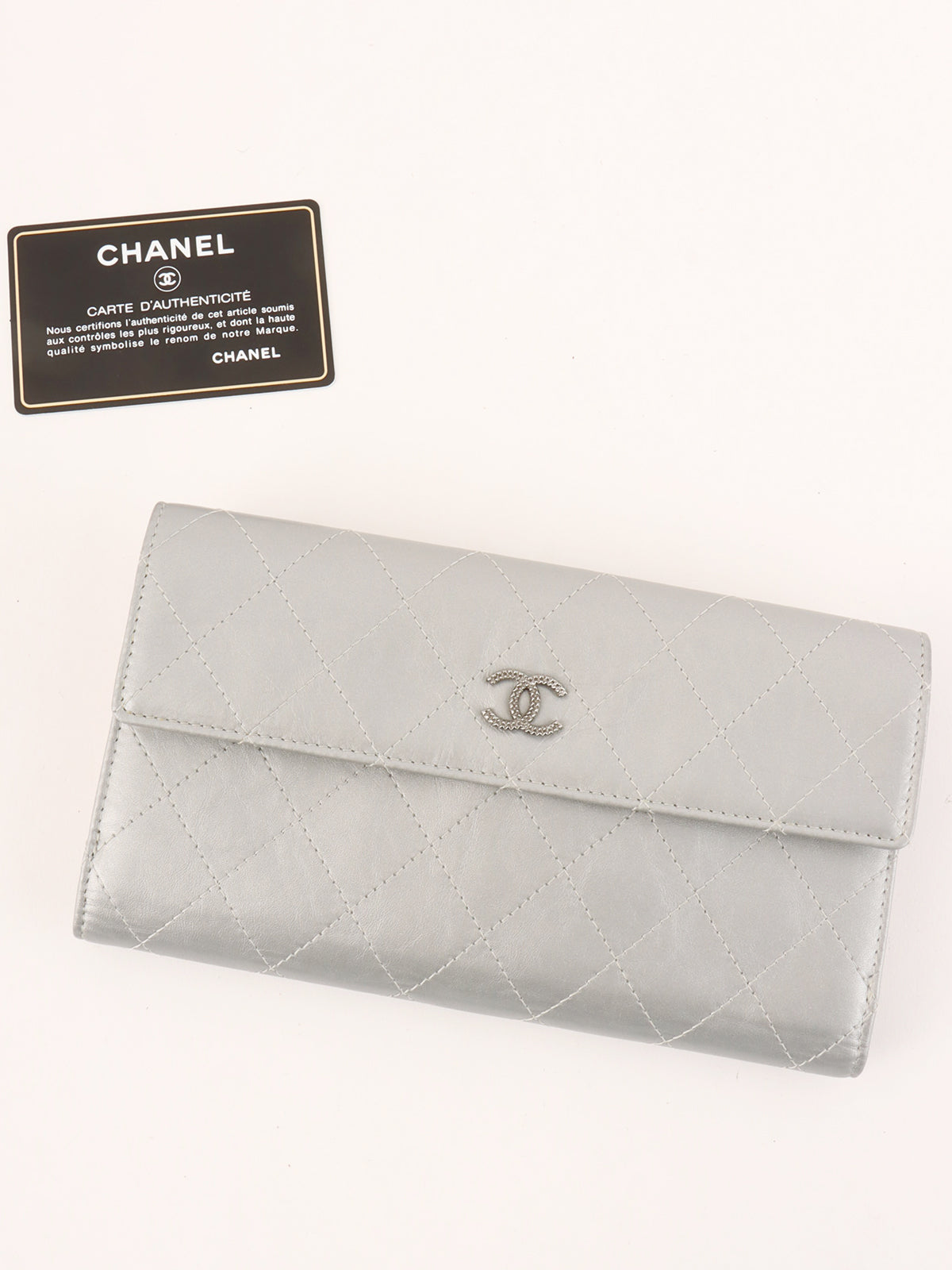 2011年頃製　CCマークプレートロングウォレット　シルバー