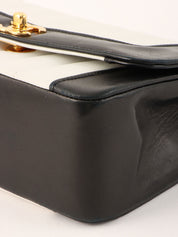 Mademoiselle Stitch Bicolor CC Turnlock Chain Shoulder Bag, White/Black, circa 1992