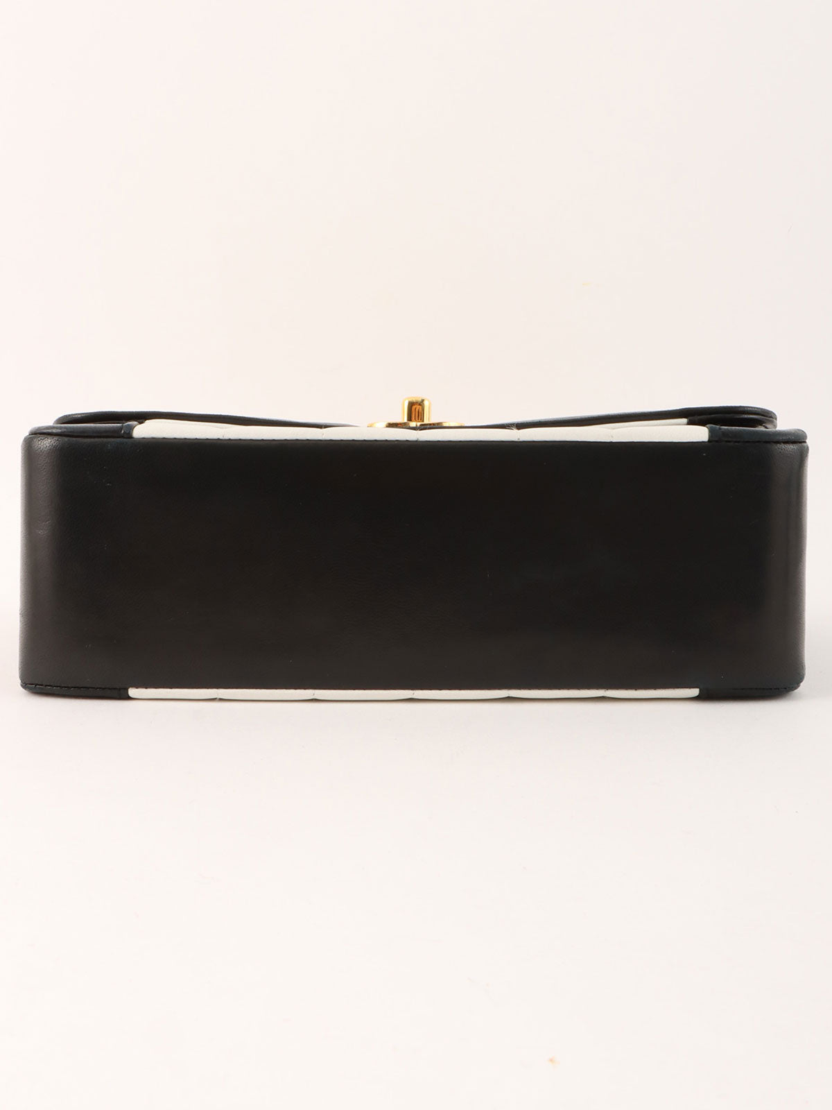 Mademoiselle Stitch Bicolor CC Turnlock Chain Shoulder Bag, White/Black, circa 1992