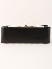 Mademoiselle Stitch Bicolor CC Turnlock Chain Shoulder Bag, White/Black, circa 1992