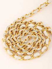 Mademoiselle Stitch Bicolor CC Turnlock Chain Shoulder Bag, White/Black, circa 1992