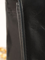 Mademoiselle Stitch Bicolor CC Turnlock Chain Shoulder Bag, White/Black, circa 1992