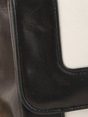 Mademoiselle Stitch Bicolor CC Turnlock Chain Shoulder Bag, White/Black, circa 1992