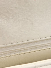 Mademoiselle Stitch Bicolor CC Turnlock Chain Shoulder Bag, White/Black, circa 1992