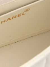 Mademoiselle Stitch Bicolor CC Turnlock Chain Shoulder Bag, White/Black, circa 1992