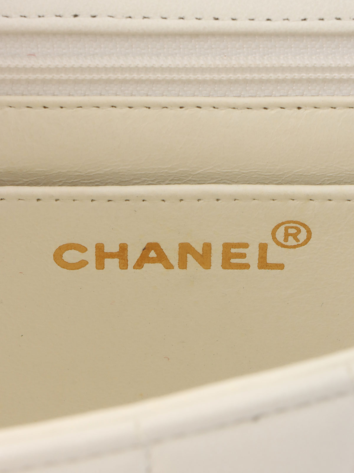 Mademoiselle Stitch Bicolor CC Turnlock Chain Shoulder Bag, White/Black, circa 1992