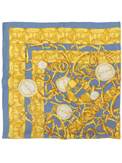 チェーンベルトパターンGGマークスカーフ イエロー/ブルー