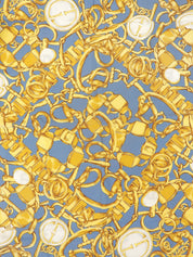 チェーンベルトパターンGGマークスカーフ イエロー/ブルー