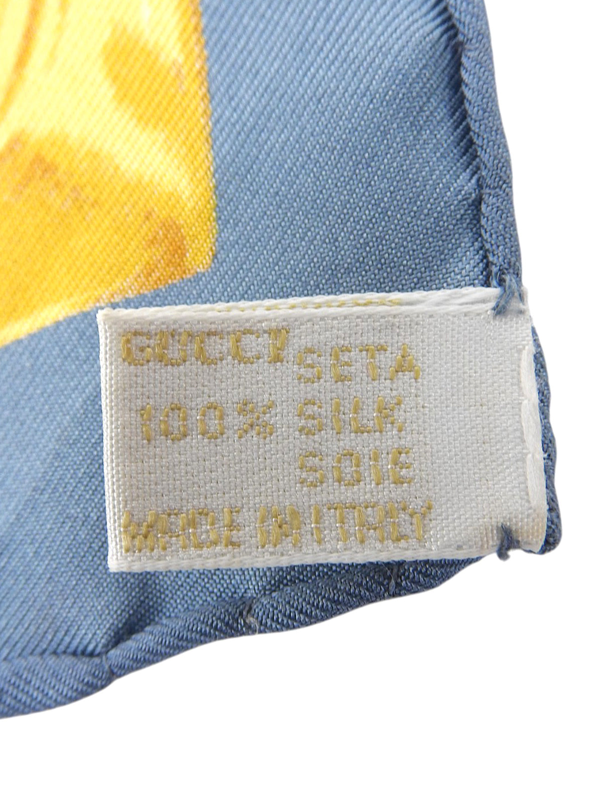 チェーンベルトパターンGGマークスカーフ イエロー/ブルー