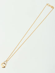 ラインストーンロゴプレートネックレス ゴールド