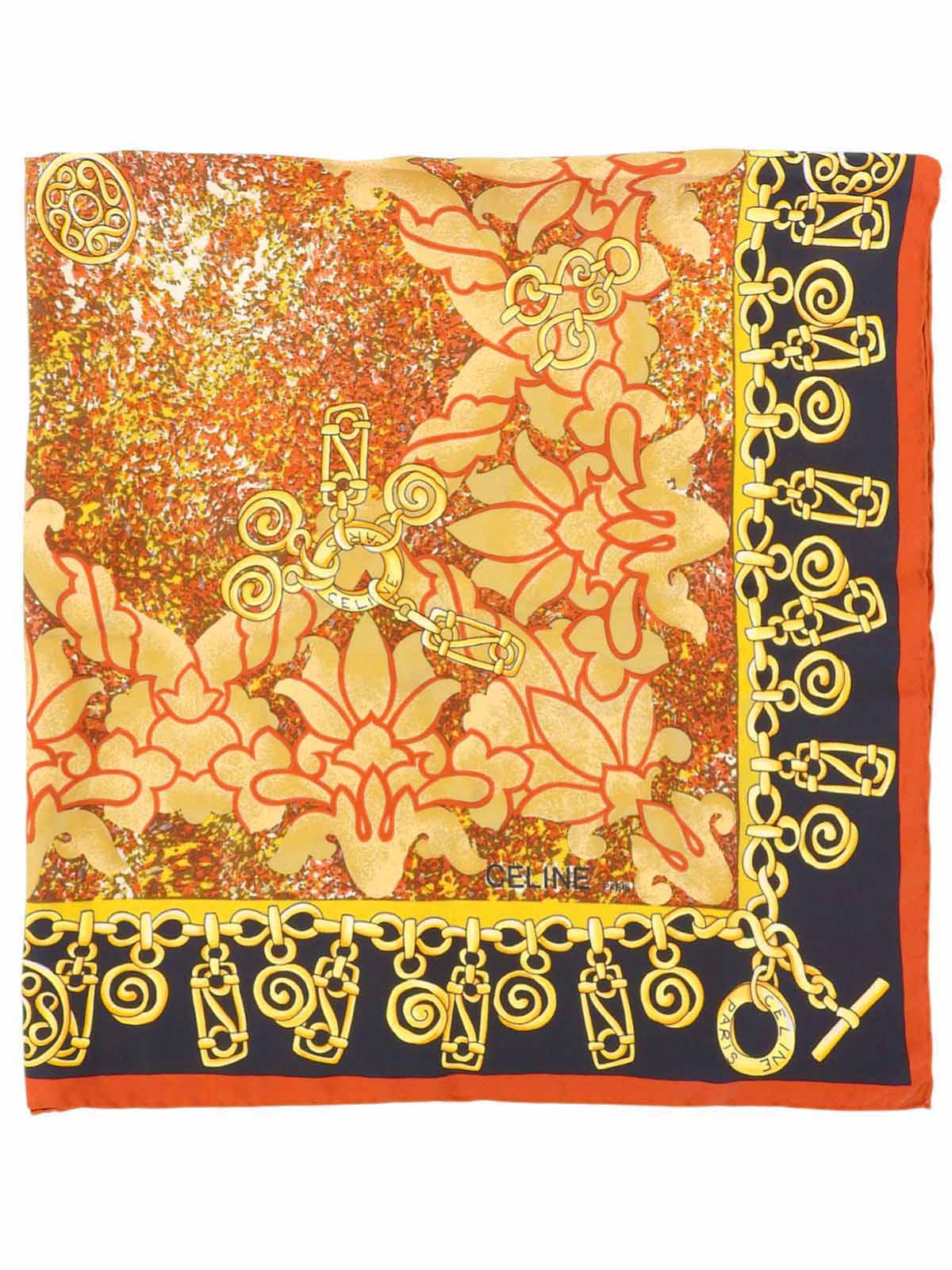 ジュエリーデザインパターンスカーフ ブラウン/マルチ