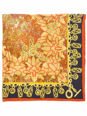 ジュエリーデザインパターンスカーフ ブラウン/マルチ