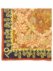 ジュエリーデザインパターンスカーフ ブラウン/マルチ