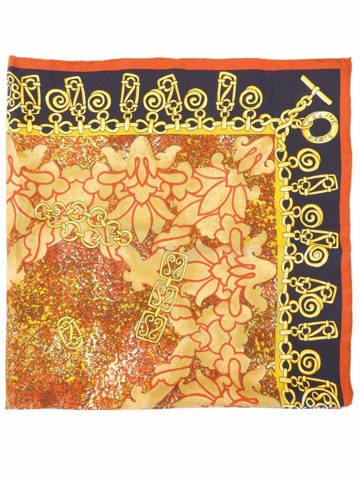 ジュエリーデザインパターンスカーフ ブラウン/マルチ