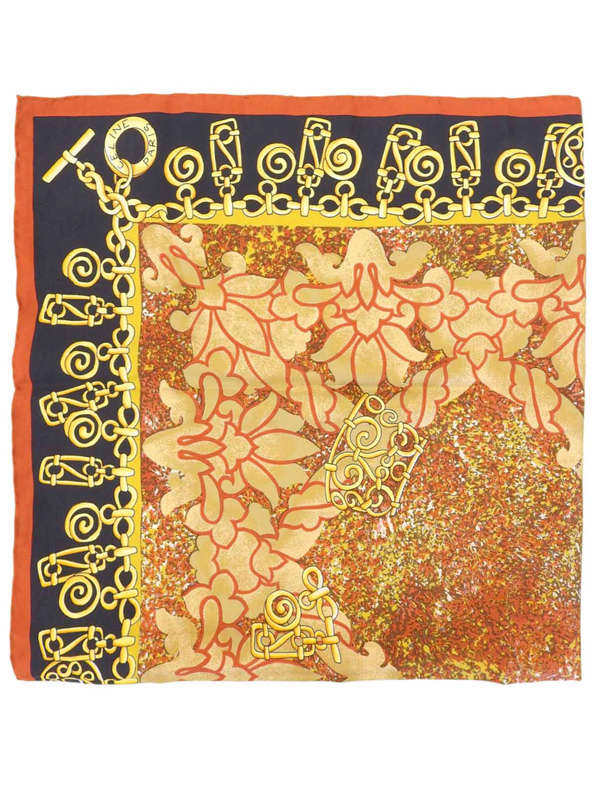 ジュエリーデザインパターンスカーフ ブラウン/マルチ