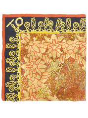 ジュエリーデザインパターンスカーフ ブラウン/マルチ