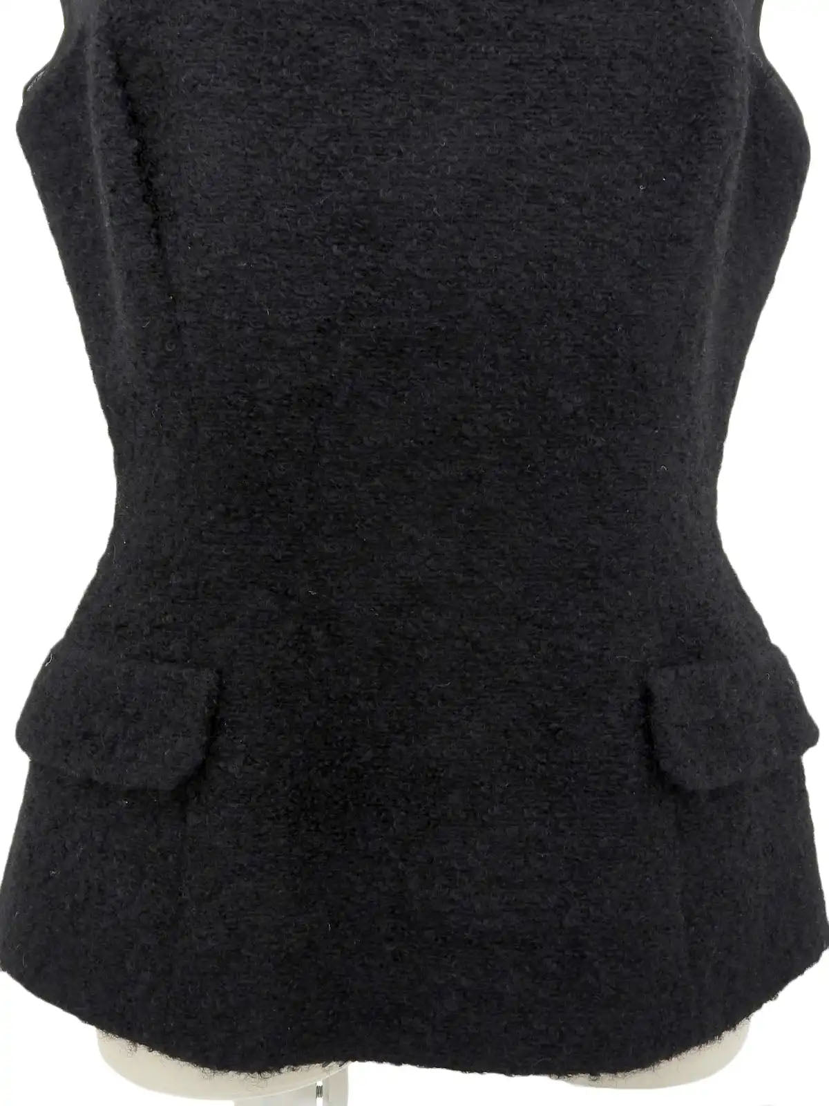 Mohair See-Through Combination Sleeveless Top in Black