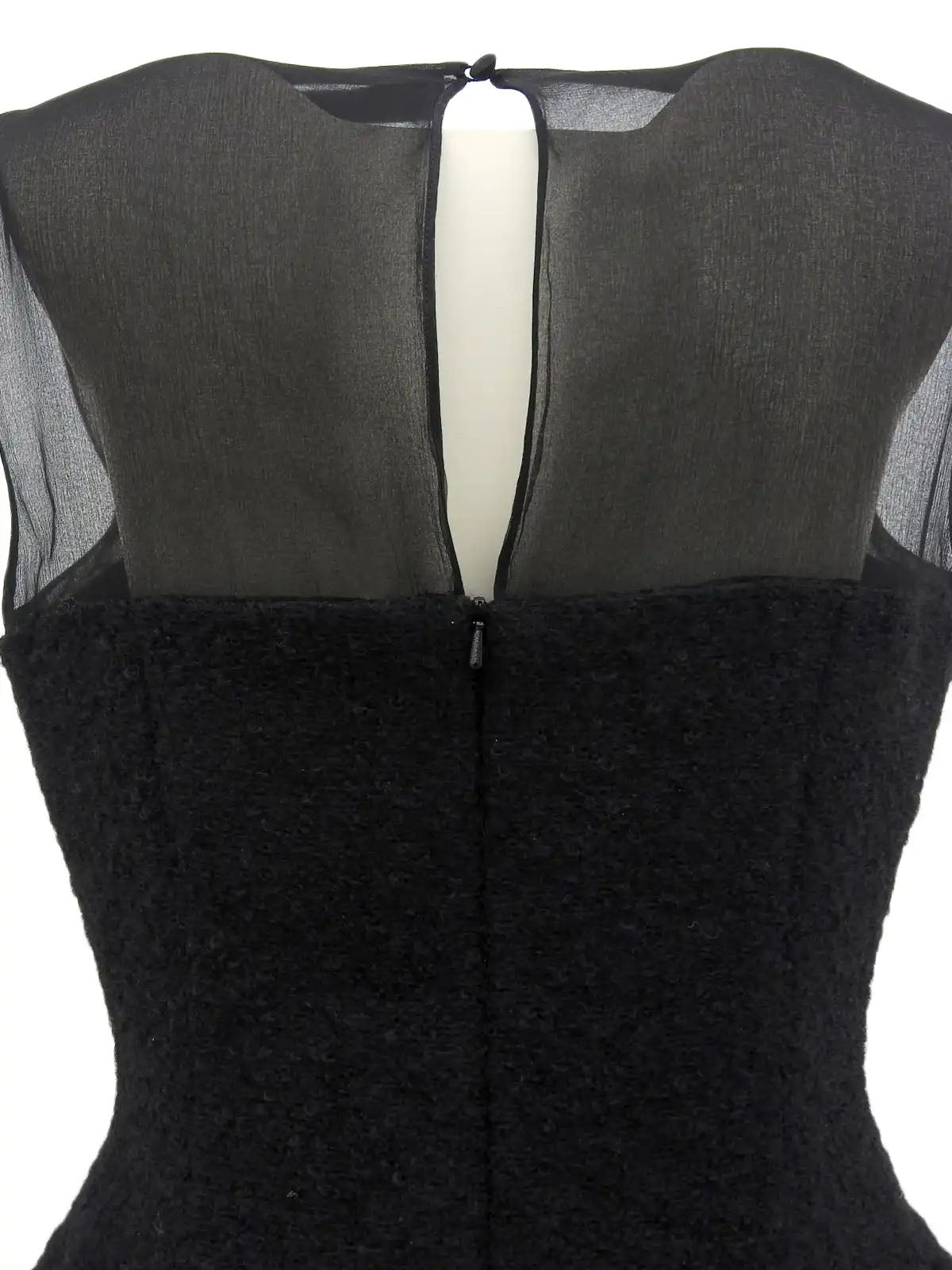 モヘアシースルーコンビノースリーブトップス ブラック