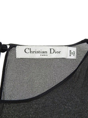 Mohair See-Through Combination Sleeveless Top in Black