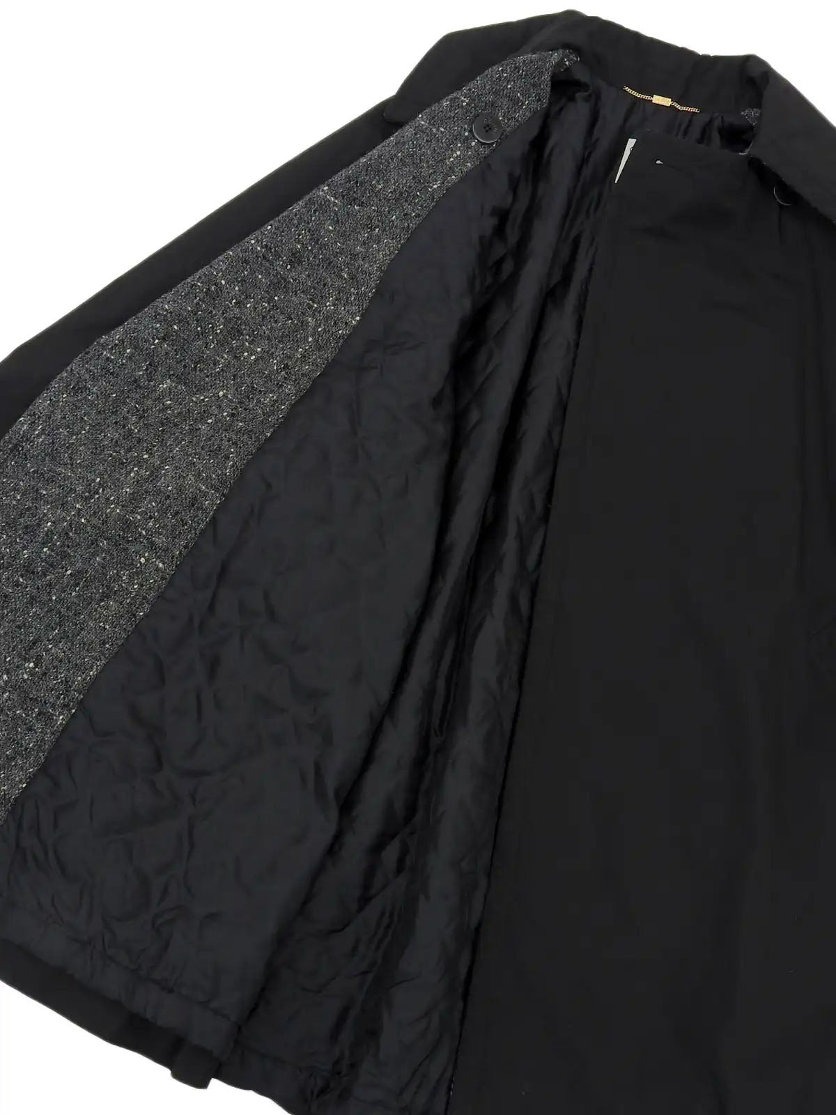 Logo Button Coat in Black