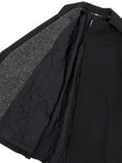 Logo Button Coat in Black