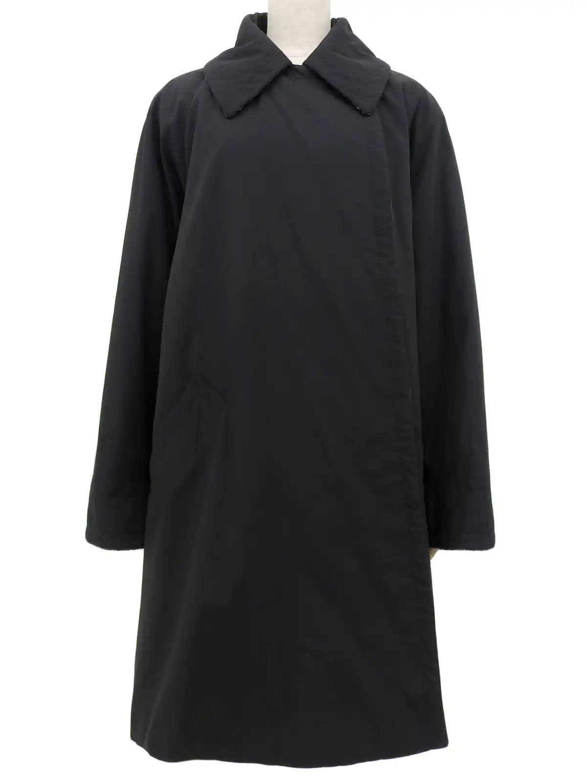 Logo Button Coat in Black
