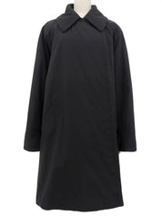 Logo Button Coat in Black