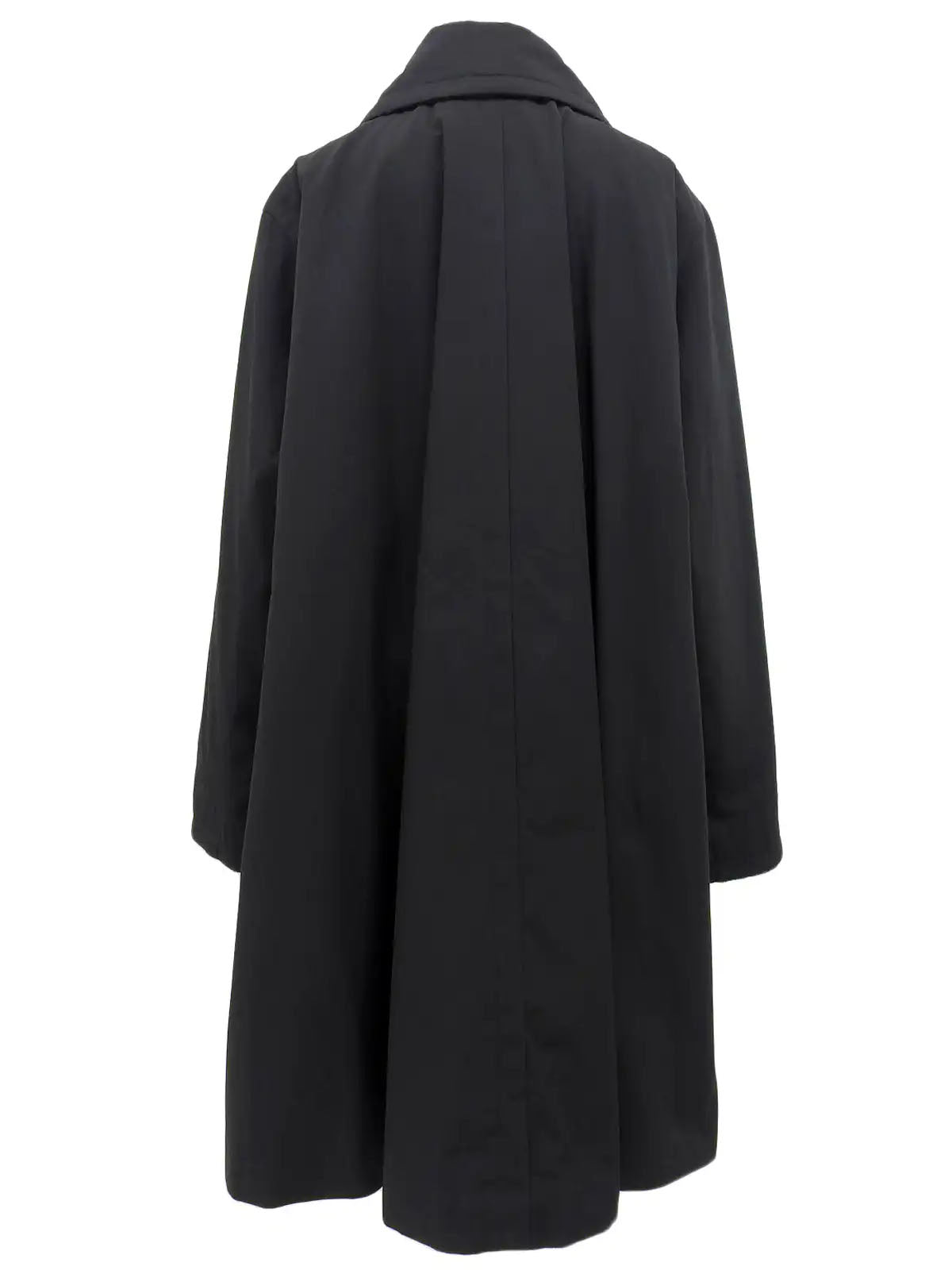 Logo Button Coat in Black