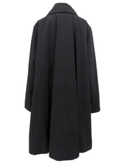 Logo Button Coat in Black