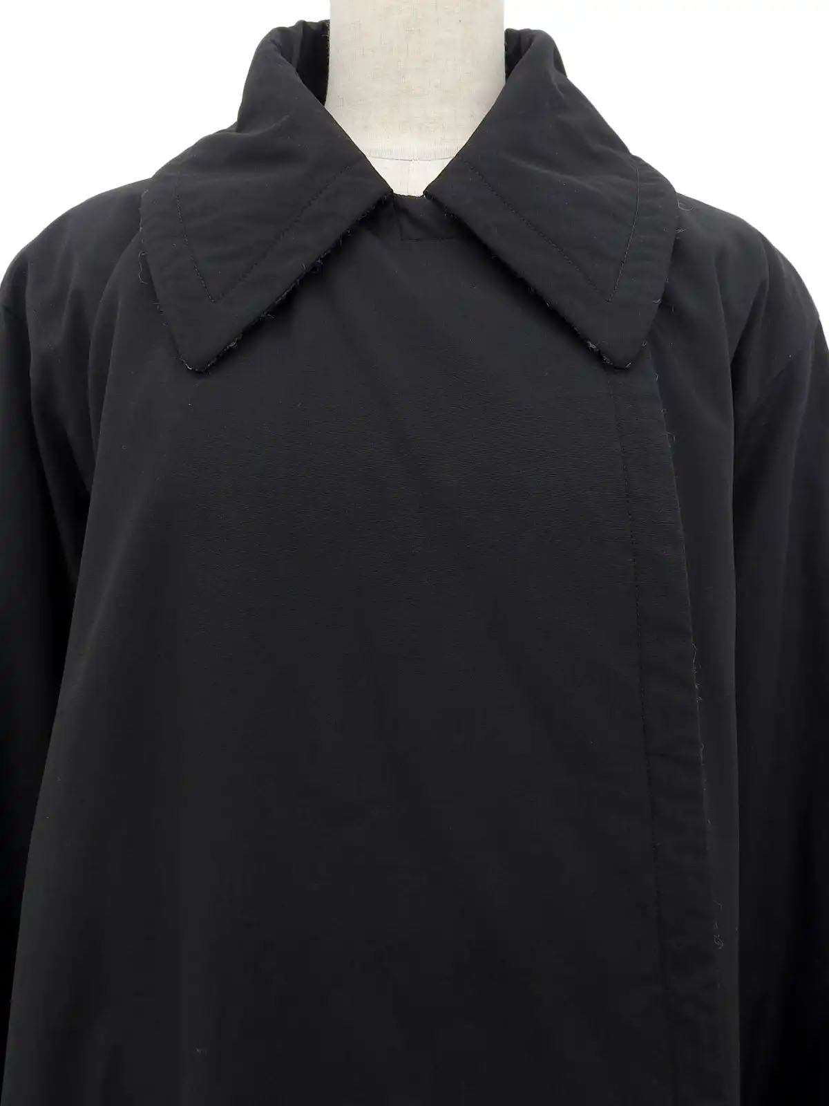 Logo Button Coat in Black