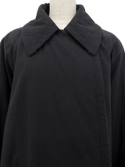 Logo Button Coat in Black