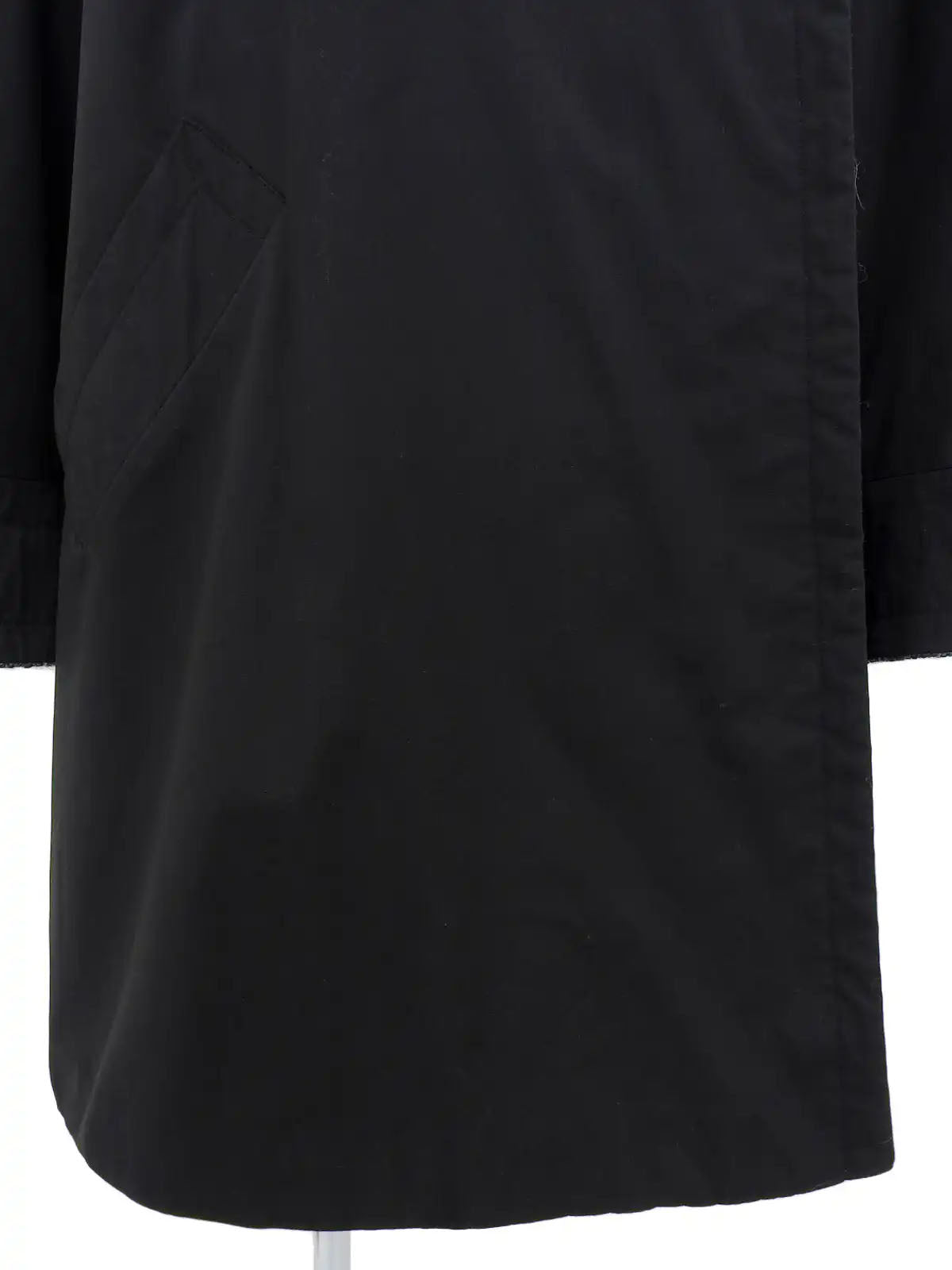 Logo Button Coat in Black