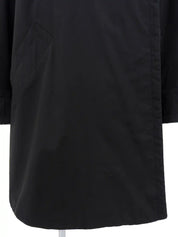 Logo Button Coat in Black