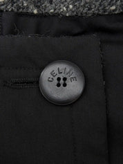 Logo Button Coat in Black