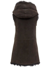 Reversible Mouton Vest Brown