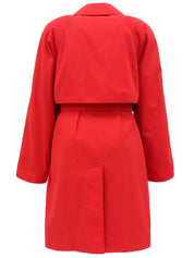 ステンカラーコート レッド