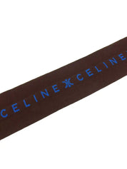 羊毛标志围巾 棕色/蓝色