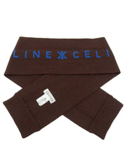 羊毛标志围巾 棕色/蓝色